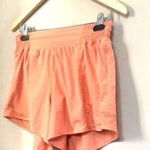 Lululemon Shorts Women 6 Orange Running Athletic Lined Workout Gym Speed Up